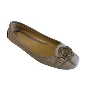 Michael Kors Womens 6.5M Fulton Moc Ballet Flat Suede Leather Gray  Shoes
